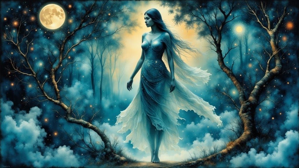 Ethereal Dreamscape Guardians in Iridescent Celestial Style