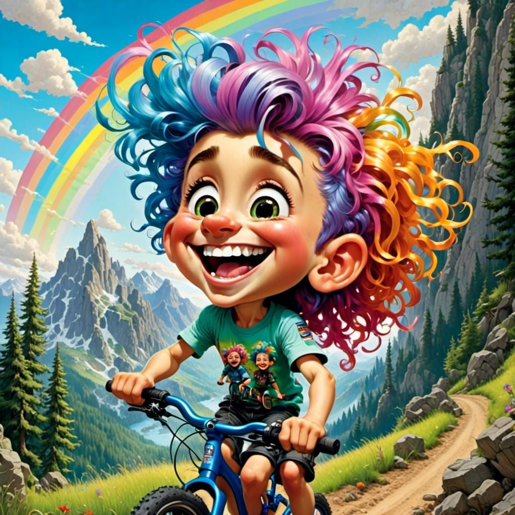 3 legged boy riding a bike