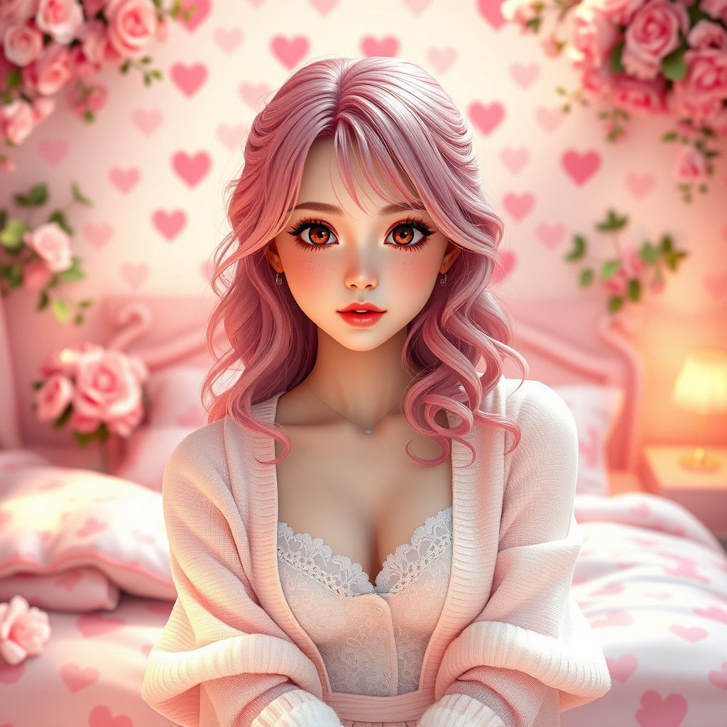Teenage Girl Portrait in 3D Anime Style