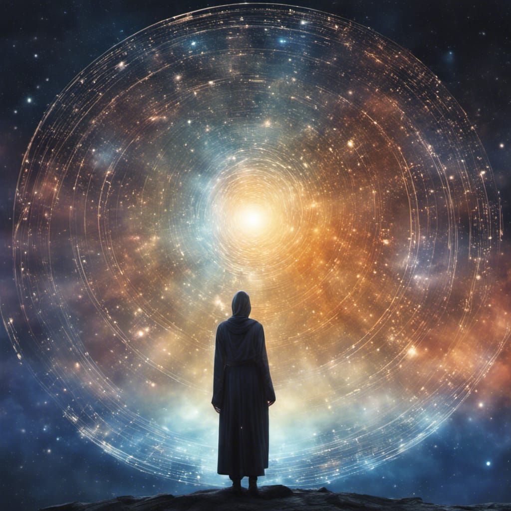 Binary Code and Cosmic Energy in Digital Art