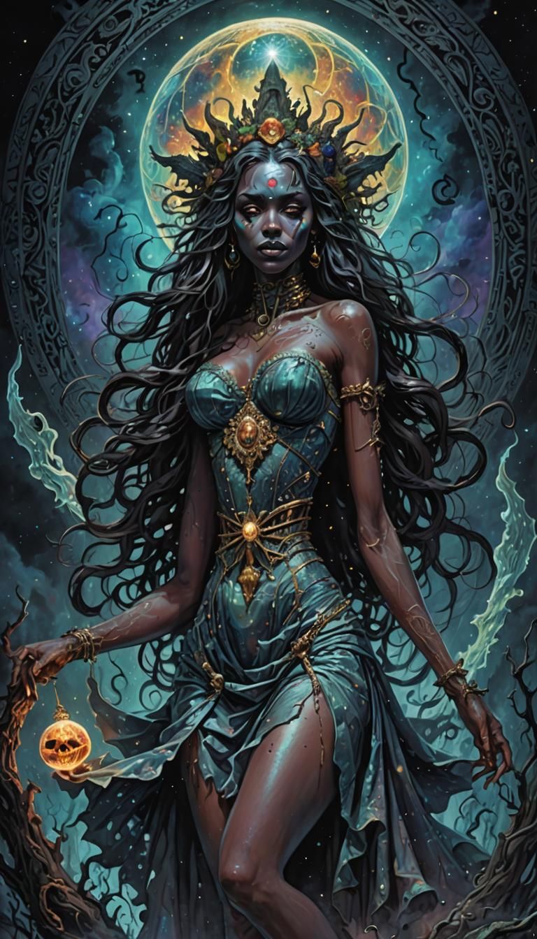 Voodoo Horror Pinup in Doré and Rutkowski Style