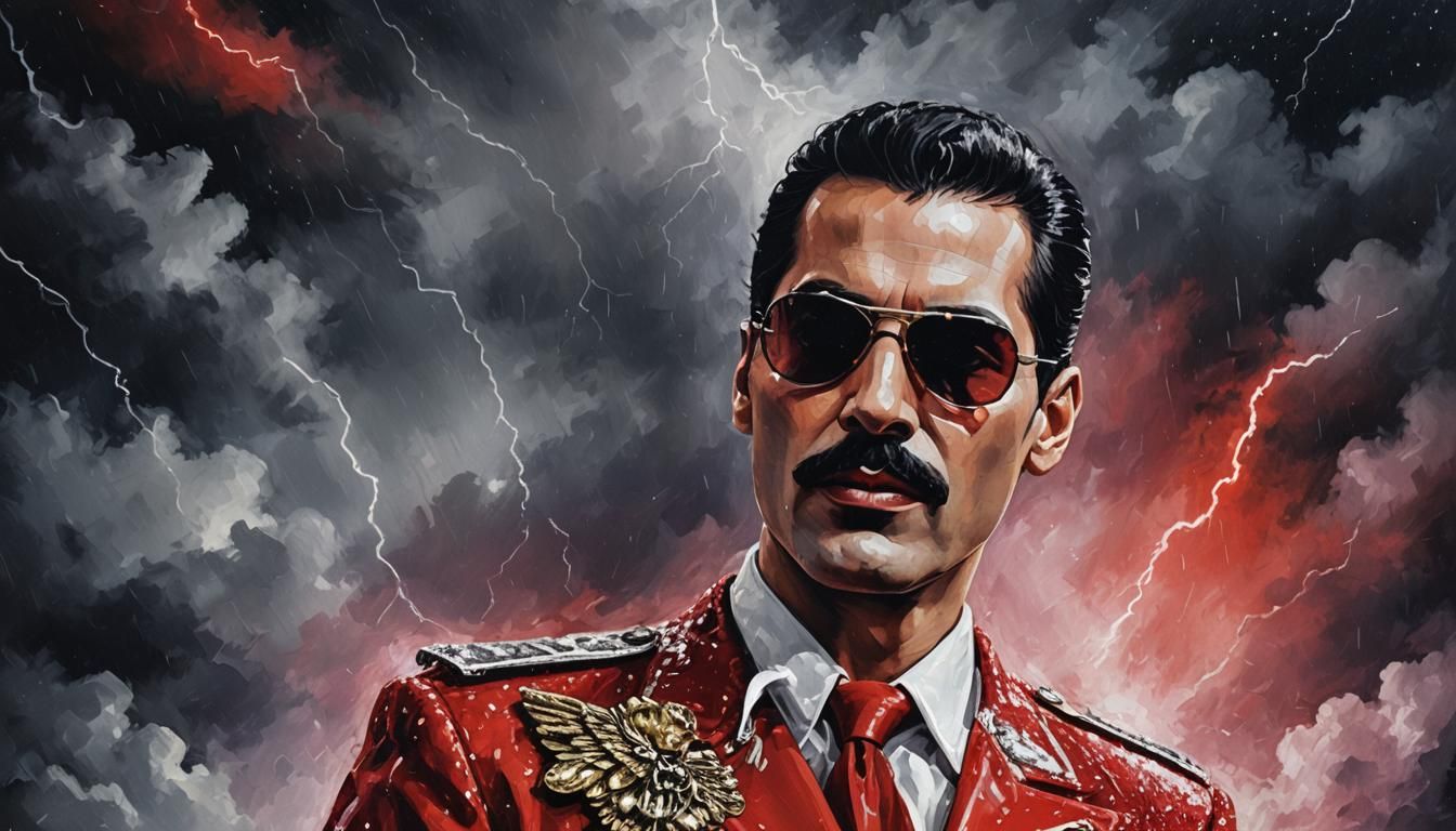 Freddie Mercury in London Storm, Abstract Art