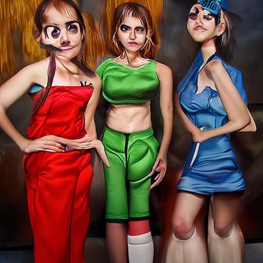 Hyperrealistic Powerpuff Girls AI Rendition