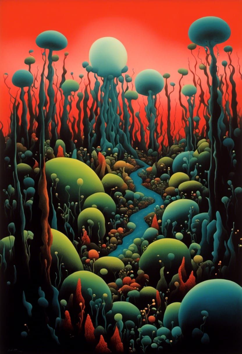 Surreal Alien Landscape Illustration