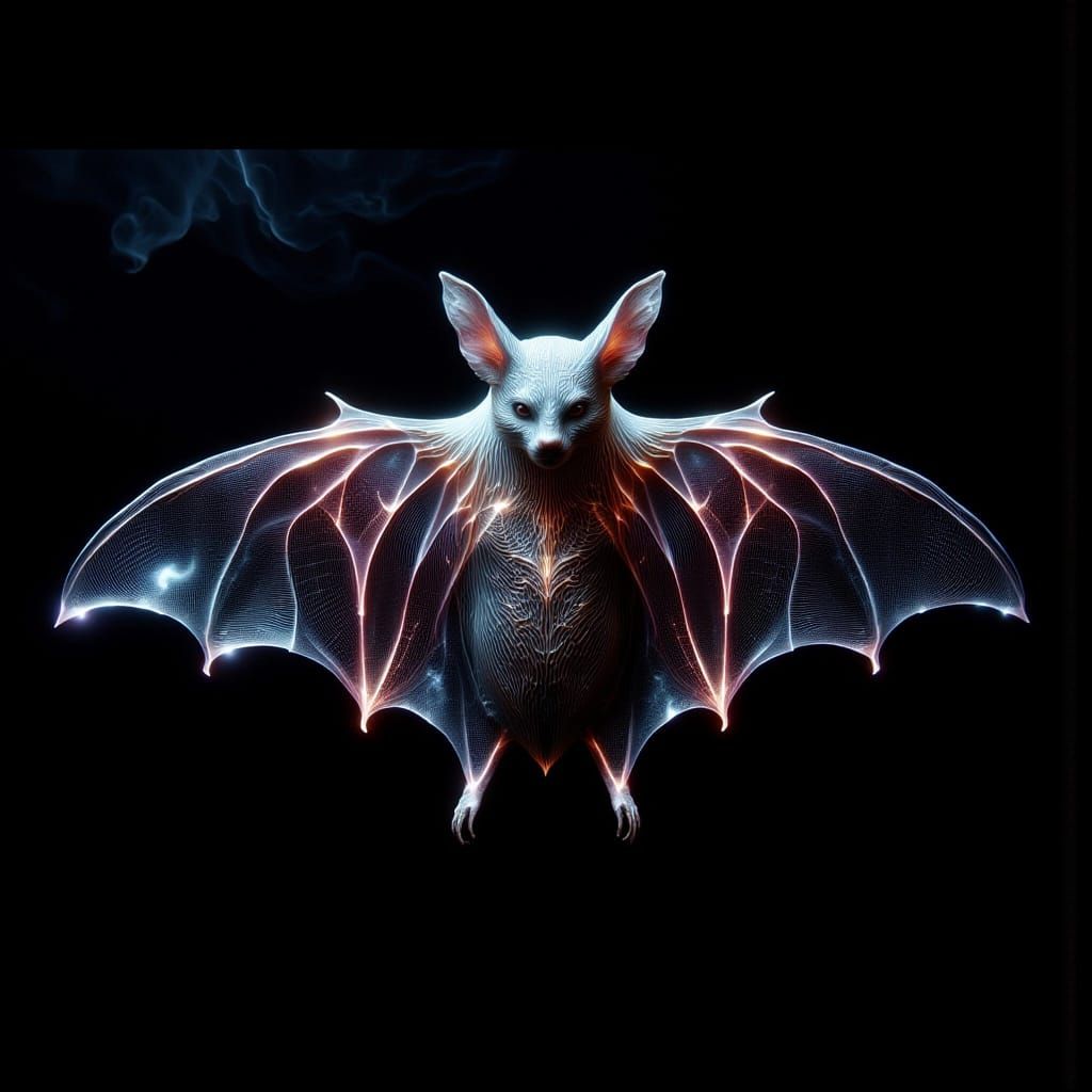 Hoary Bat with Prism Veins in Surreal Style