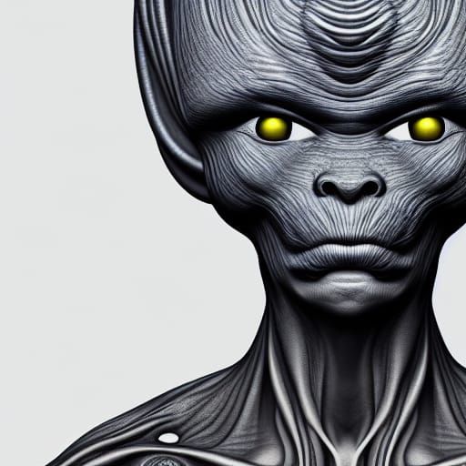 Hyperrealistic Portrait of Pleiadian Alien Race