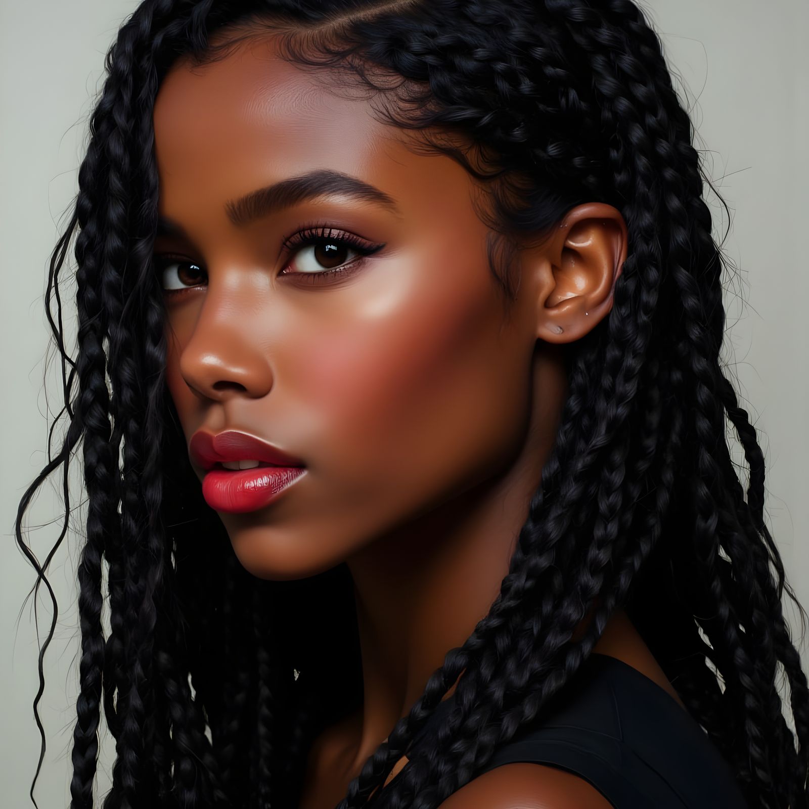 Kelly Rowland as a Black Warrior Goddess in Studio Portrait