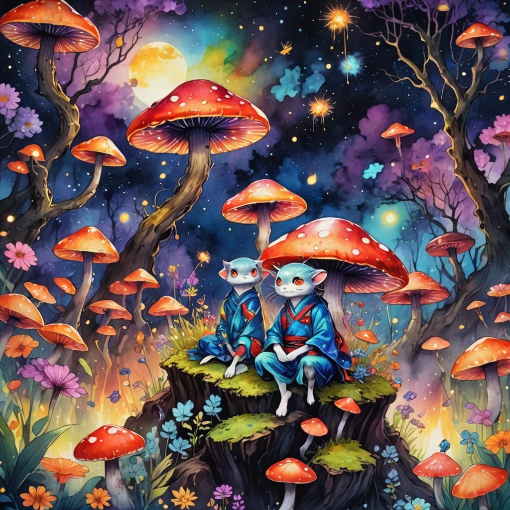 Yokai Spirit on Distant Planet in Anime Style