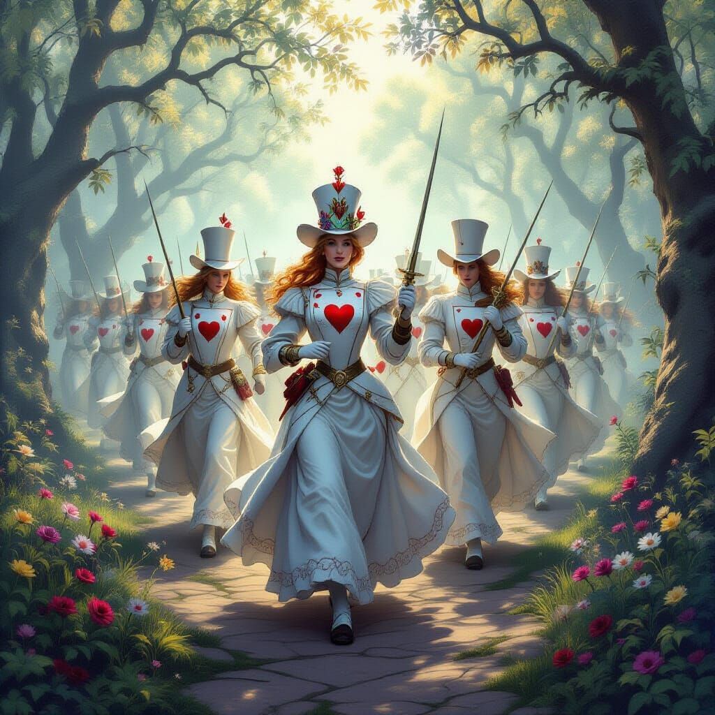 Ethereal Card Soldiers March Through Mystical Land