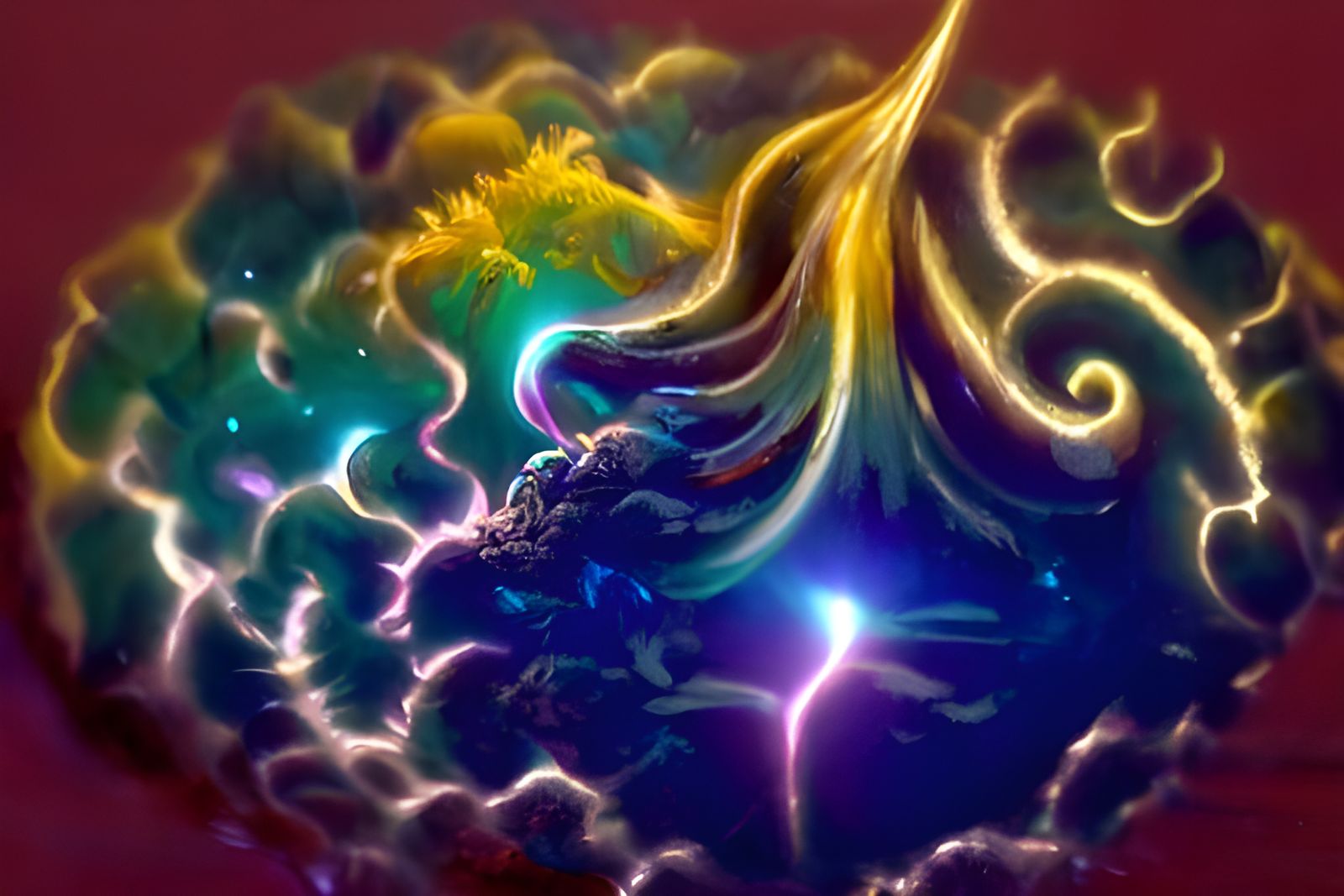 Tree of Life Portal: Art Deco Gouache Painting