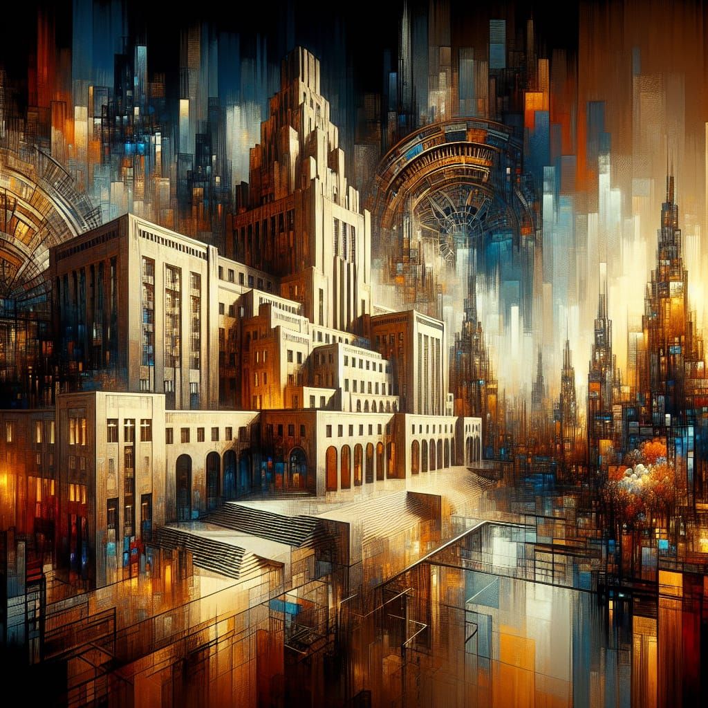 Epic Architectural Fusion: Art Deco and Sustainable Future