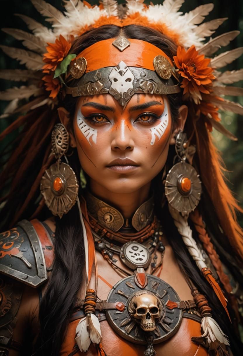 Anime Shaman Warrior in Enchanted Forest