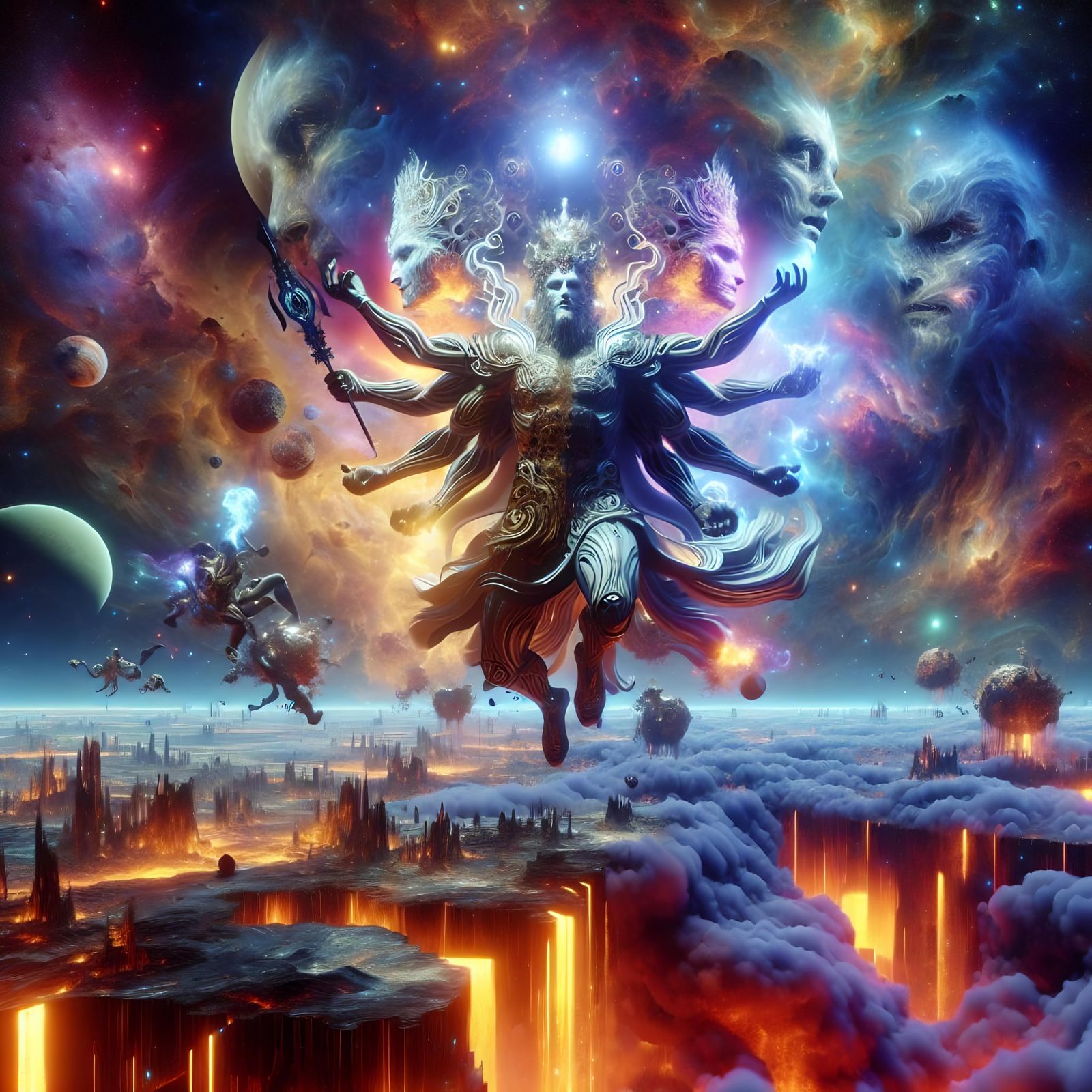 Epic Celestial Battle with Deity of Deceit