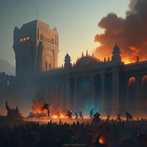 Burning Palace of Troy: Warriors Clash
