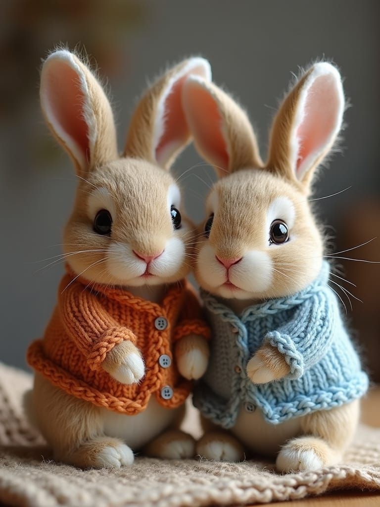 Grandma's Cozy Bunnies in Knitted Delights