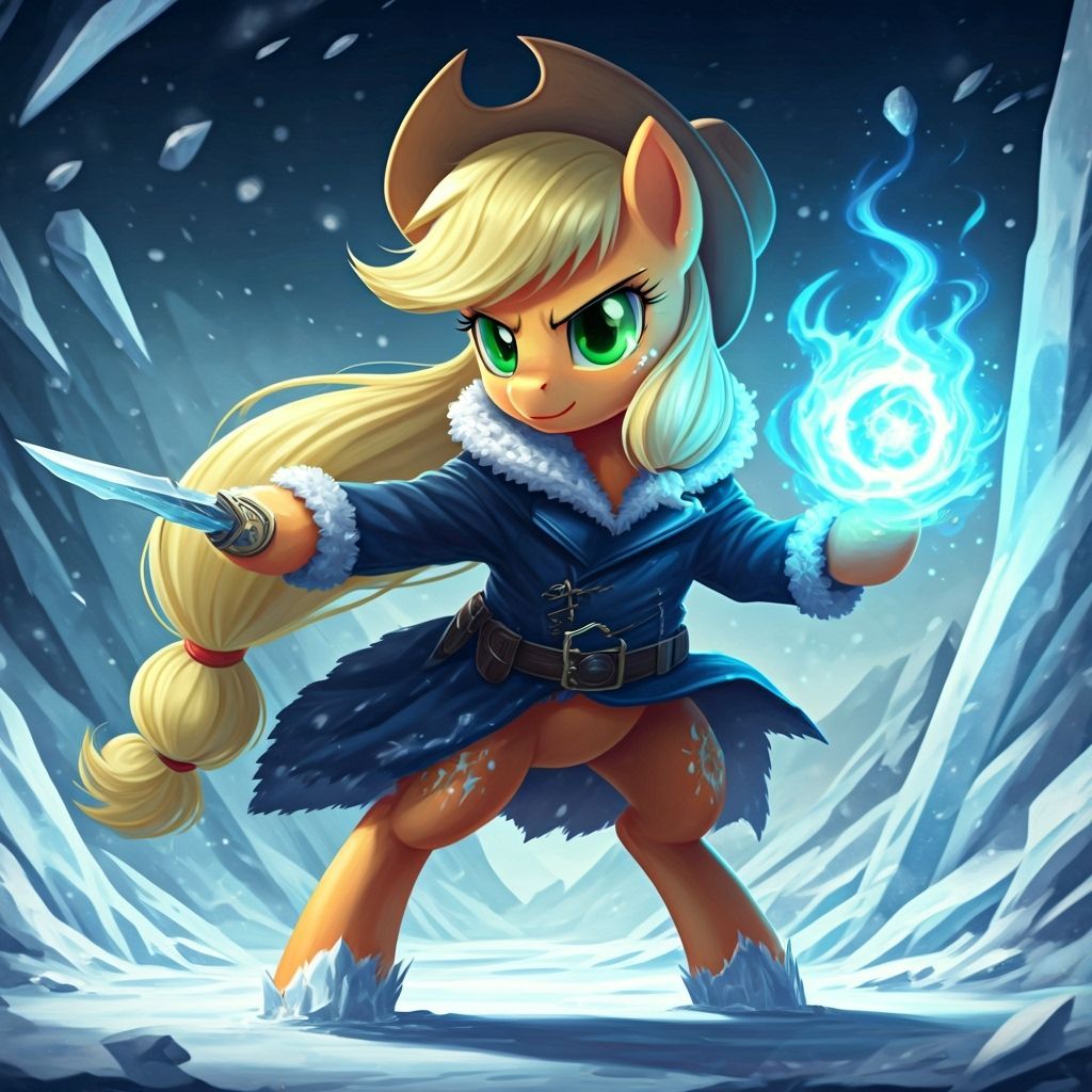 Pony Ice Mage Desperado with Dagger, Anime Style