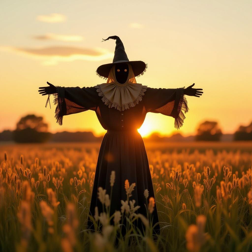 Scarecrow Festival: Dreamlike Golden Hour Scene