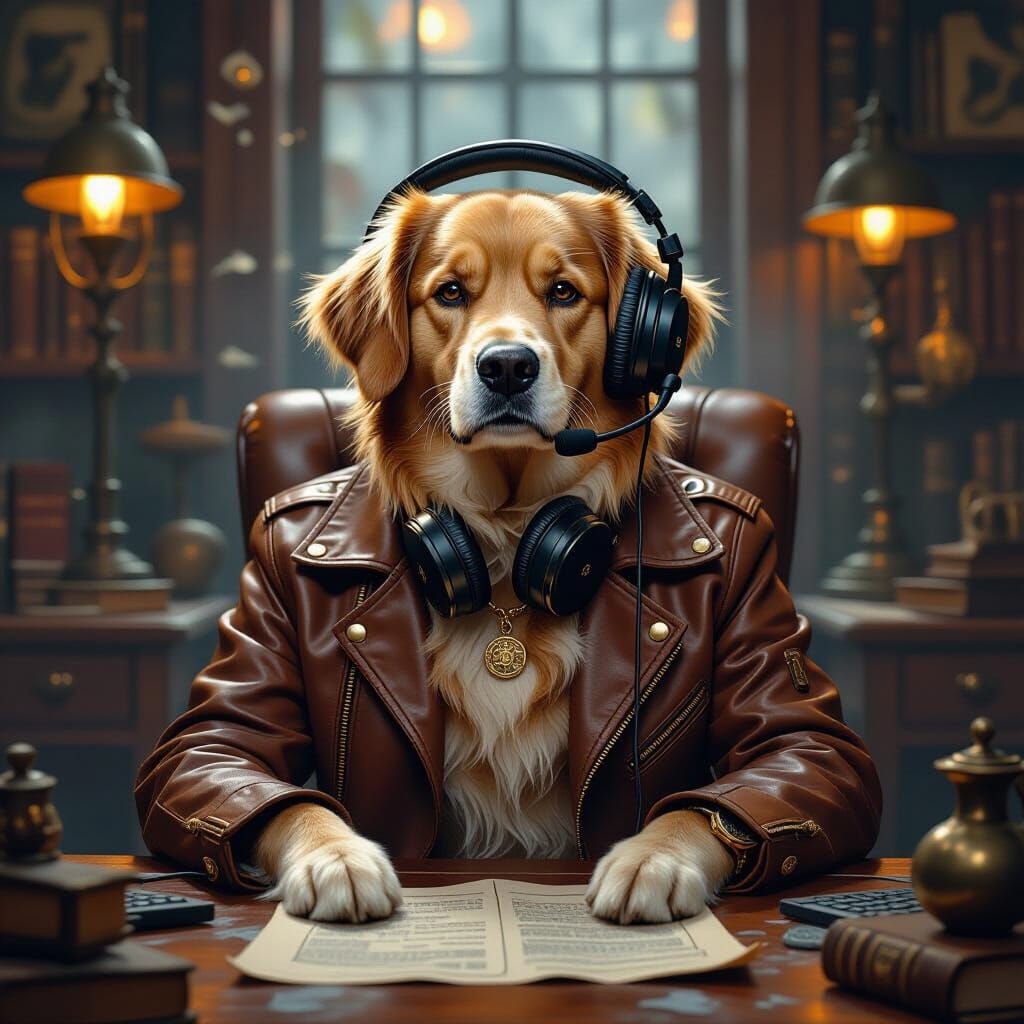 Golden Retriever Podcaster Interviews Experts in Hidden Cham...