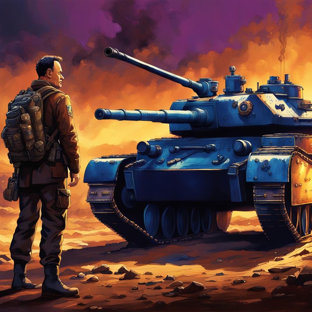 Tom Hanks with Steampunk Tank: Concept Art