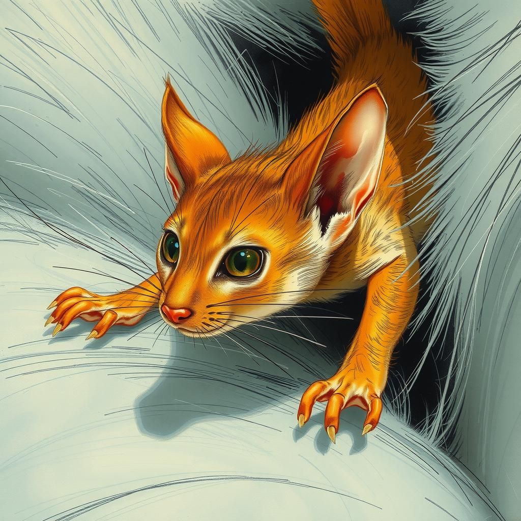 Flea Hopping Through Fur: Comic Illustration