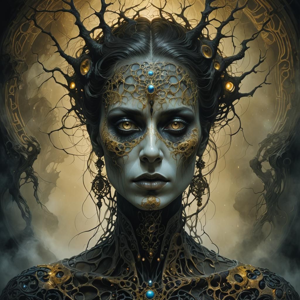 Mysterious Opera Singer Portrait in Dark Fantasy Style