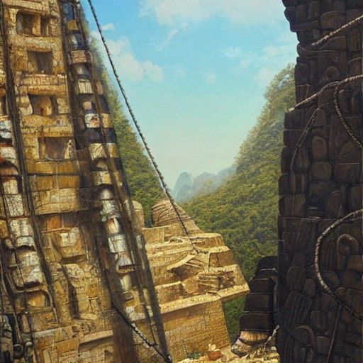 Bondage Scene in Lost City, Oil Painting