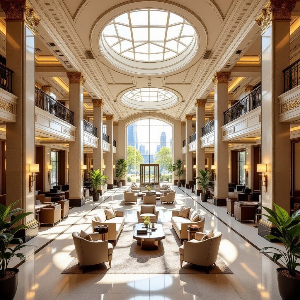 Luxurious Office Floor Plan with Modern & Art Deco Style