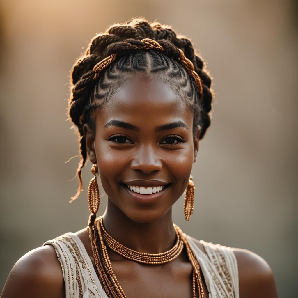 Stunning African Woman Portrait in High-Fashion Style