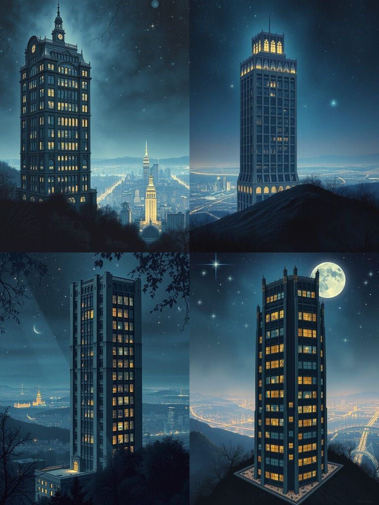 Ethereal Skyscraper in Gothic Fantasy Style