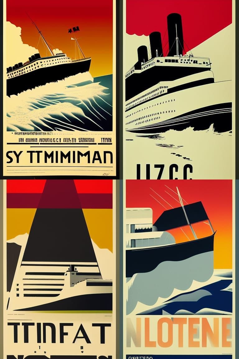 Titanic Iceberg Poster in Swiss Modern Style