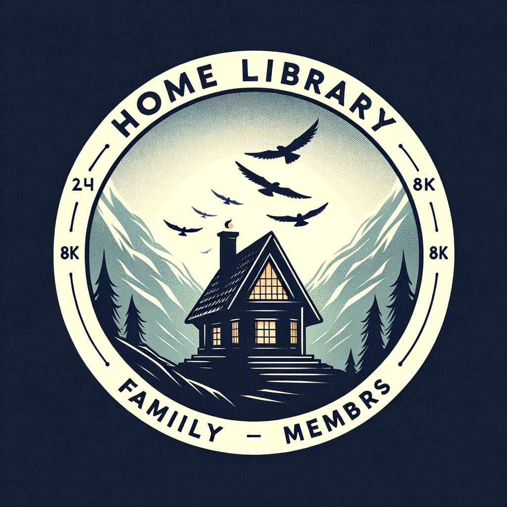 Fantastical Home Library Stamp Design in Detailed Matte Pain...