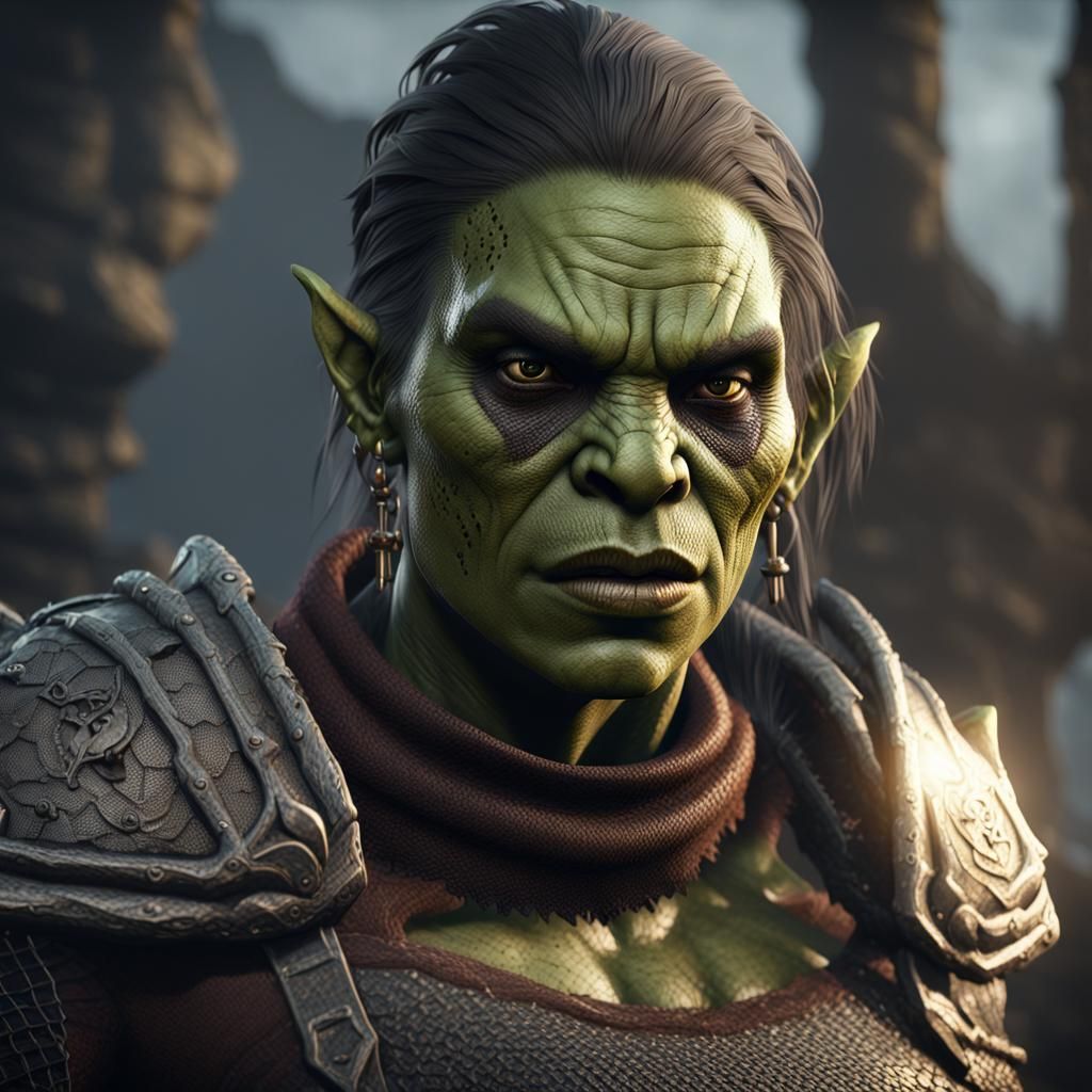 Female Orc in Fishnet: 3D Game Cinematic Render