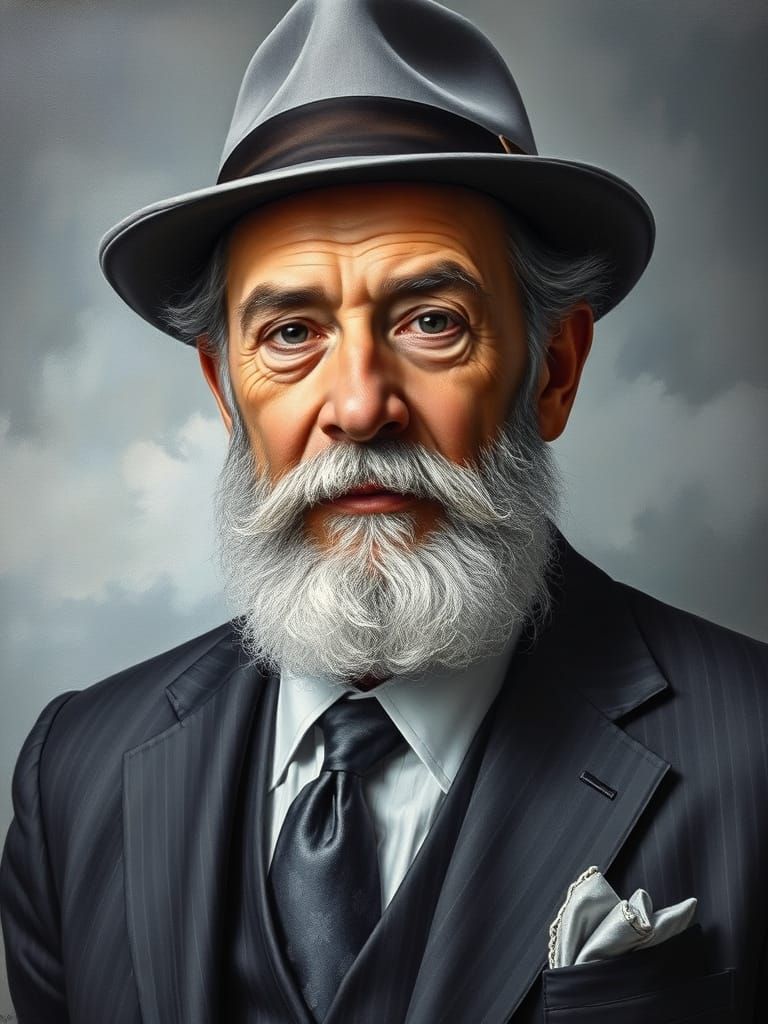 Elegant Grey-Toned Portrait of a Wise Elder