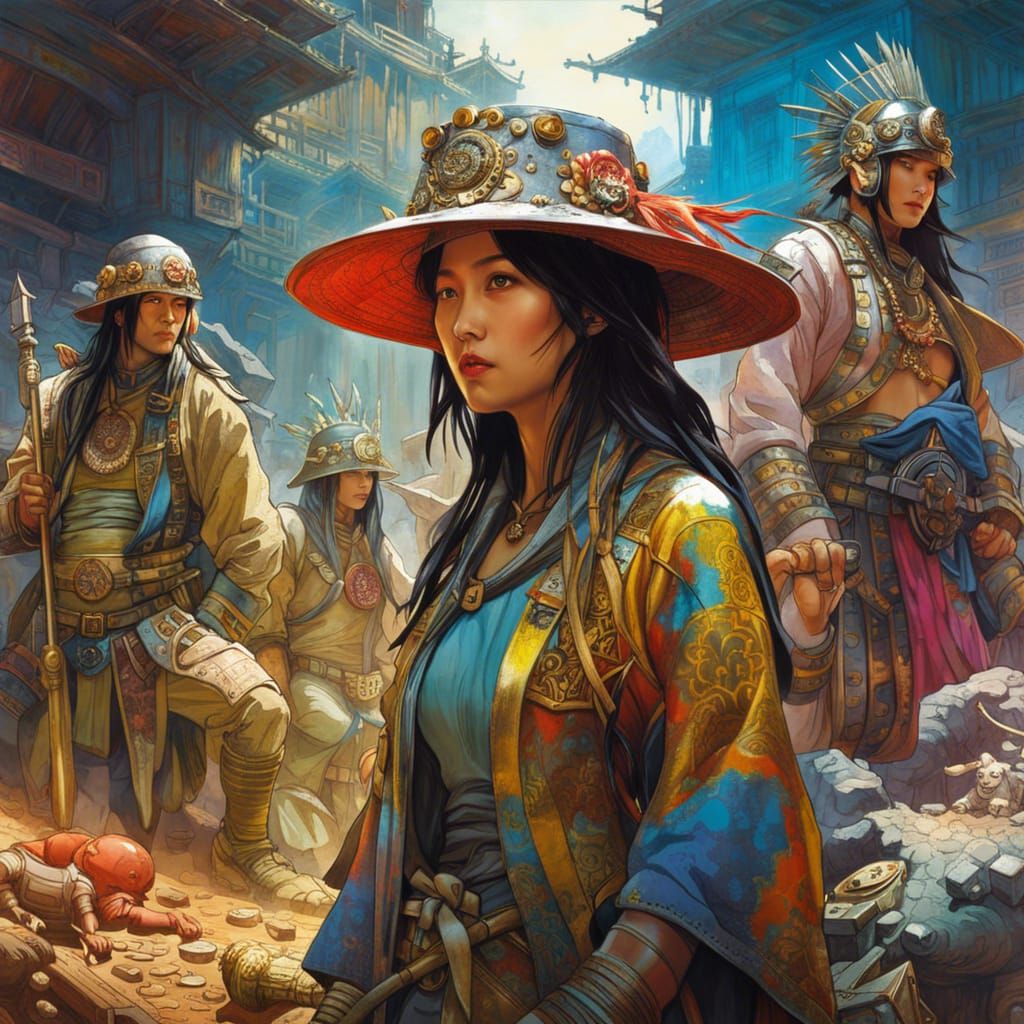 Archaeologist at Xian Warriors Dig Site: Fantasy Art