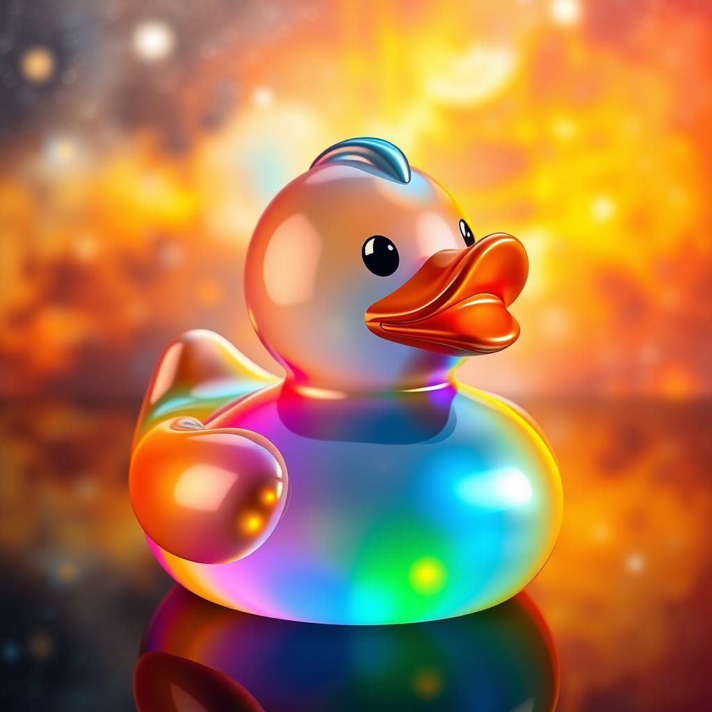 Vibrant Rubber Duck in Cosmic Universe