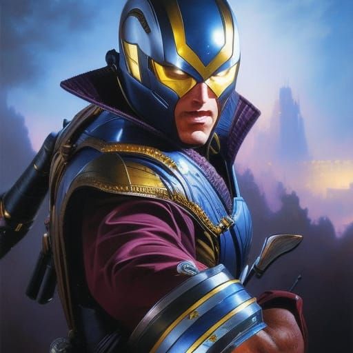 Hyperrealistic Batman Portrait in Comic Book Style