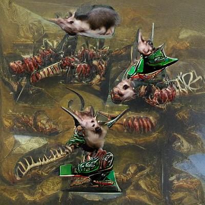 Menacing Skaven Warrior with Red Eyes