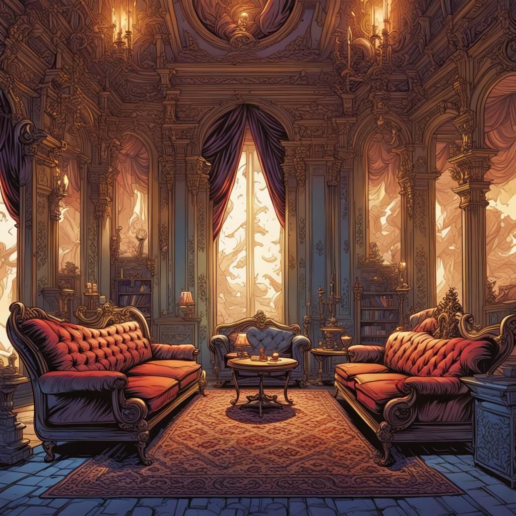 Amazing royal couch, close up