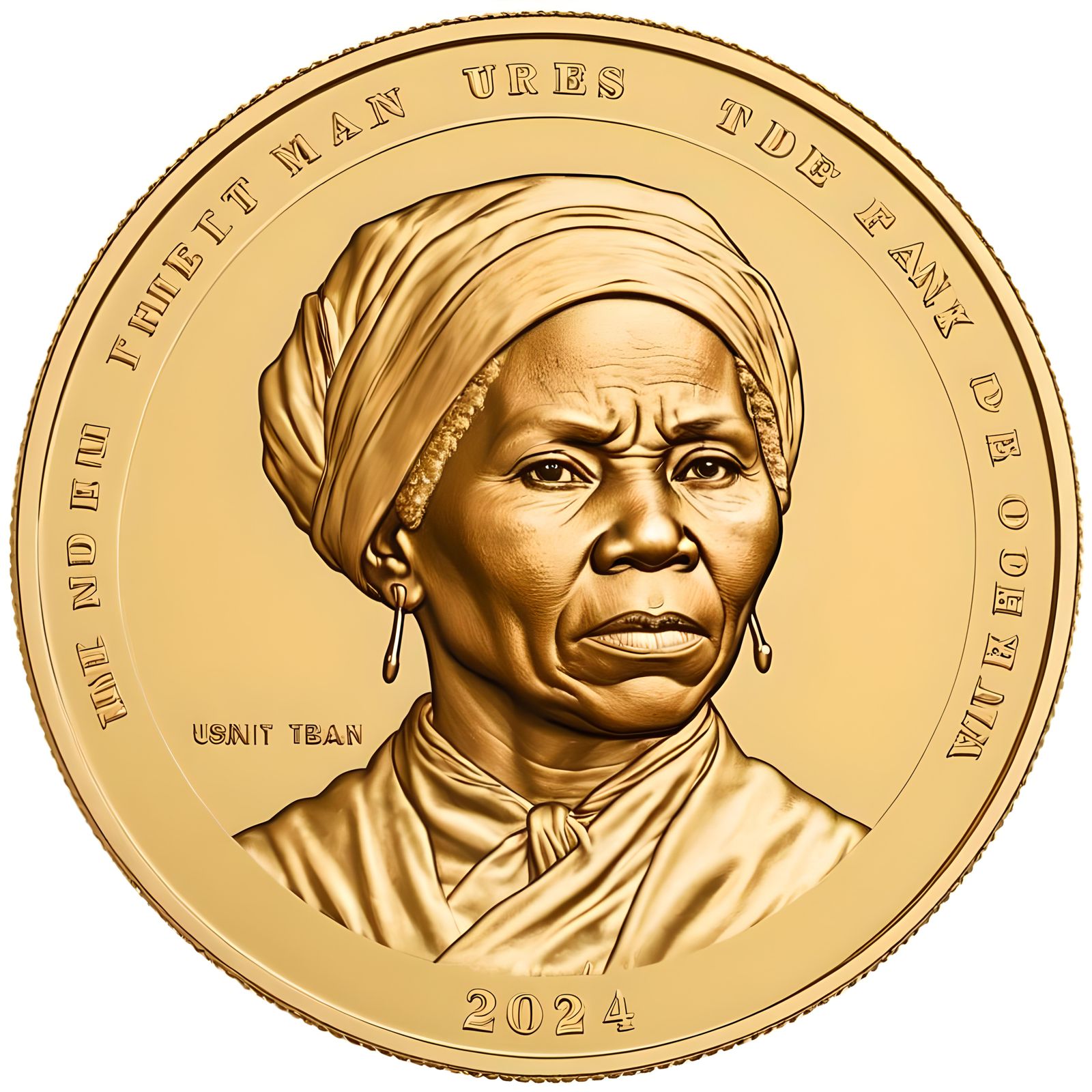Harriet Tubman US $5 Gold Coin Design, 2024
