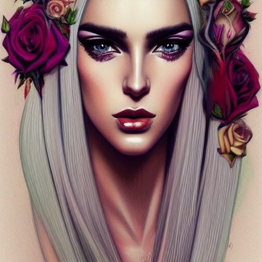 Decadent Portrait of Androgynous Man as a Goddess