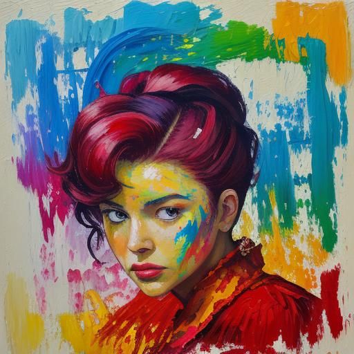 Scarlett O'Hara in Neo-Impressionist Oil Painting