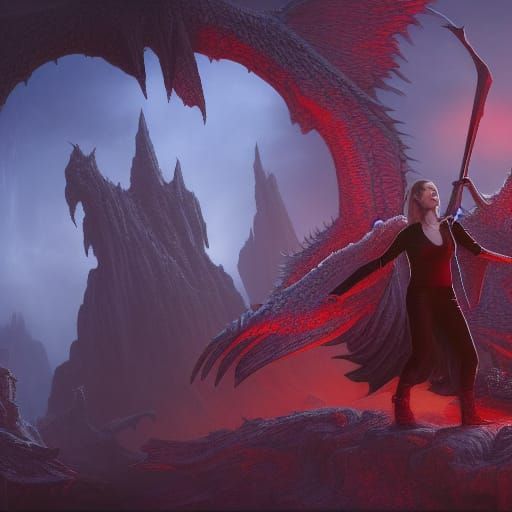 Buffy and Angel at the Hellmouth in Digital Painting