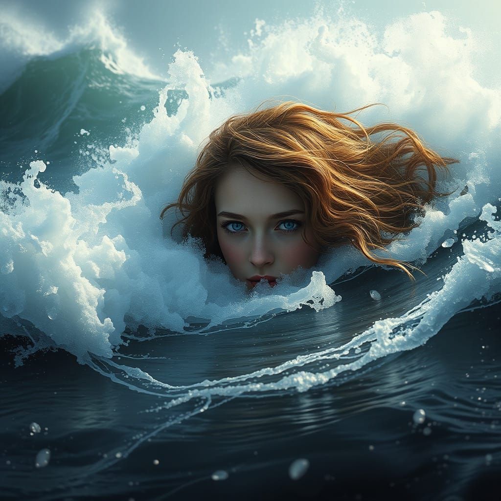 Majestic Ocean Goddess Rises from the Foam