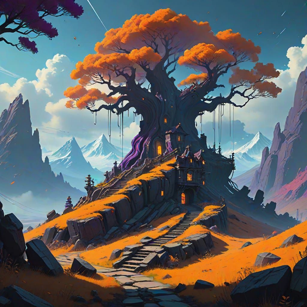 Majestic Dark Soul Archthrone in Mystical, High-Contrast Lan...