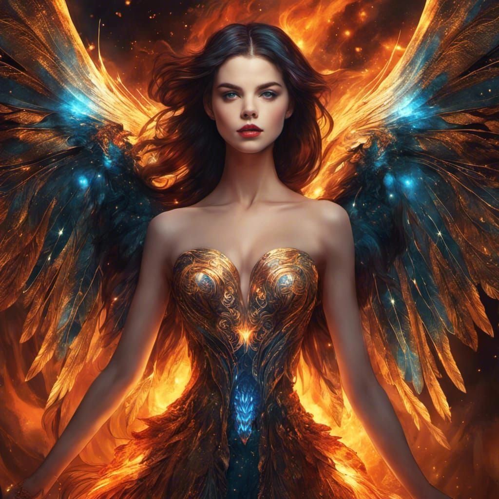 Romantic Nebula Portrait with Gold Filigree