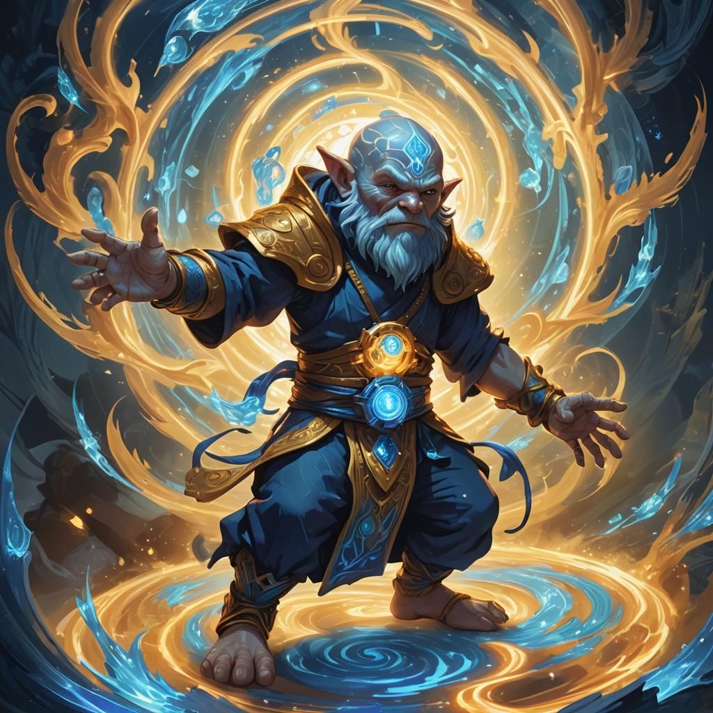 Mystic Dwarf Monk Digimon Summons Celestial Vortex