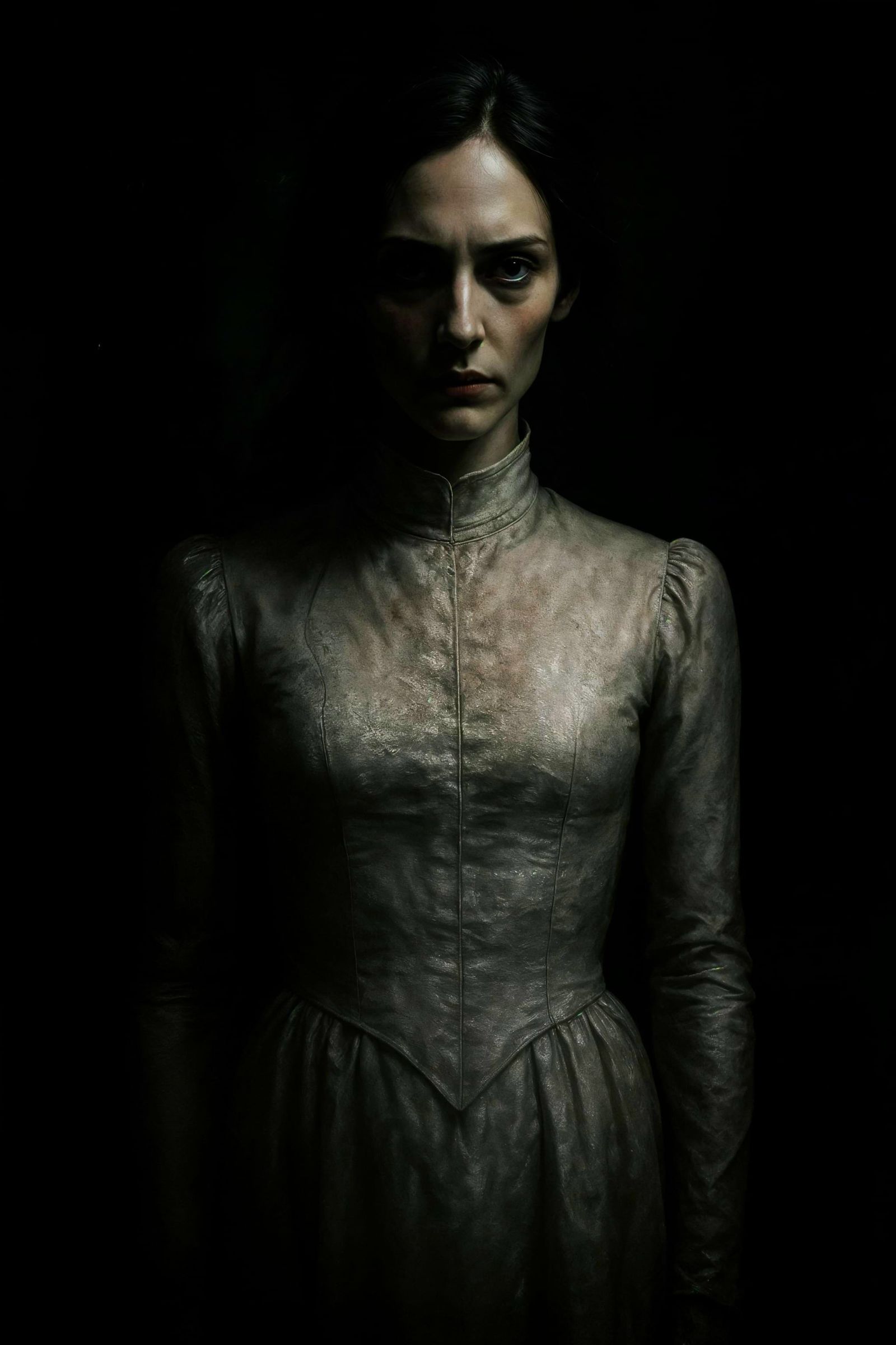 Ethereal Woman in Shadows: A Study in Chiaroscuro