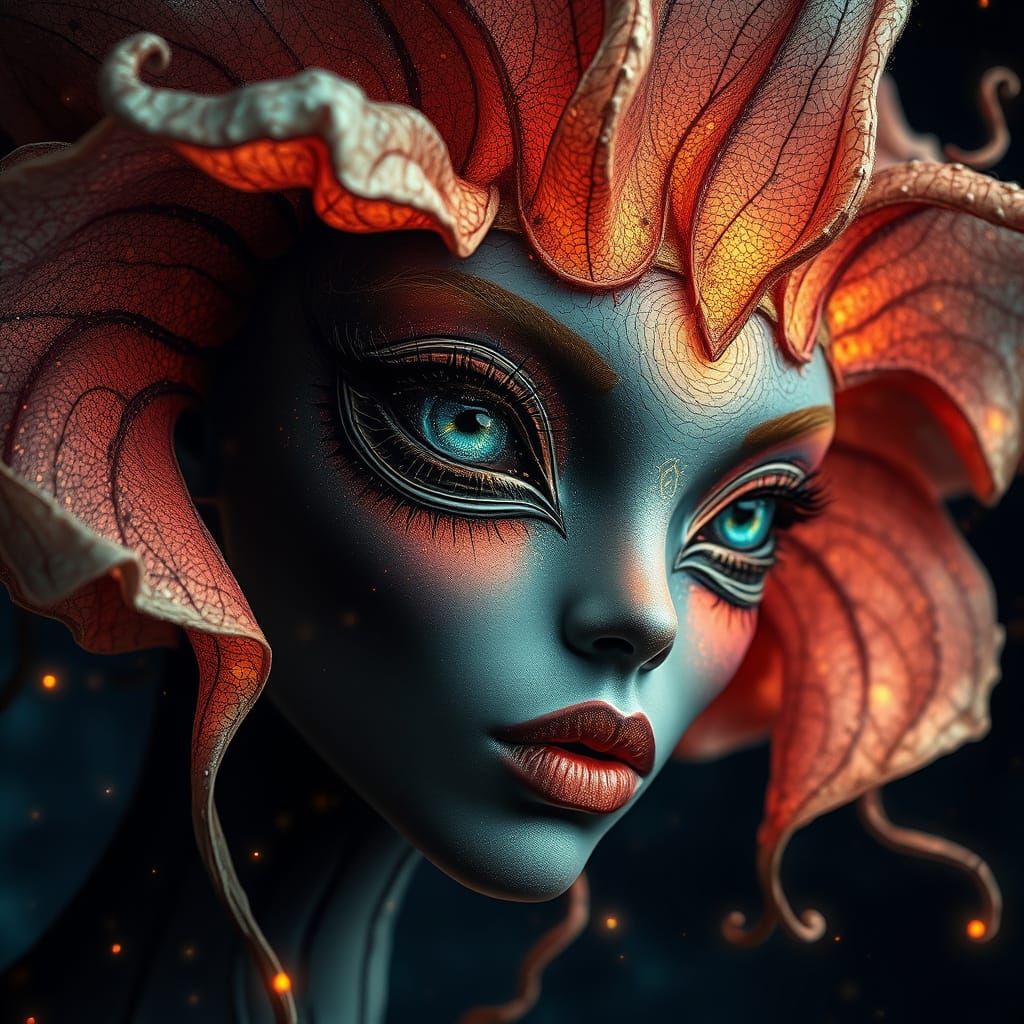 Ethereal Alien Beauty Unveiled in a Celestial Canvas