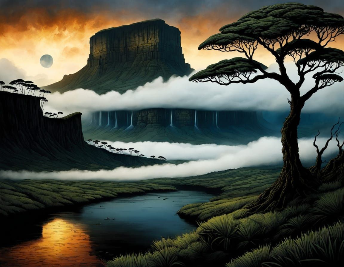Surreal Landscape of Mount Roraima in Intricate Detail