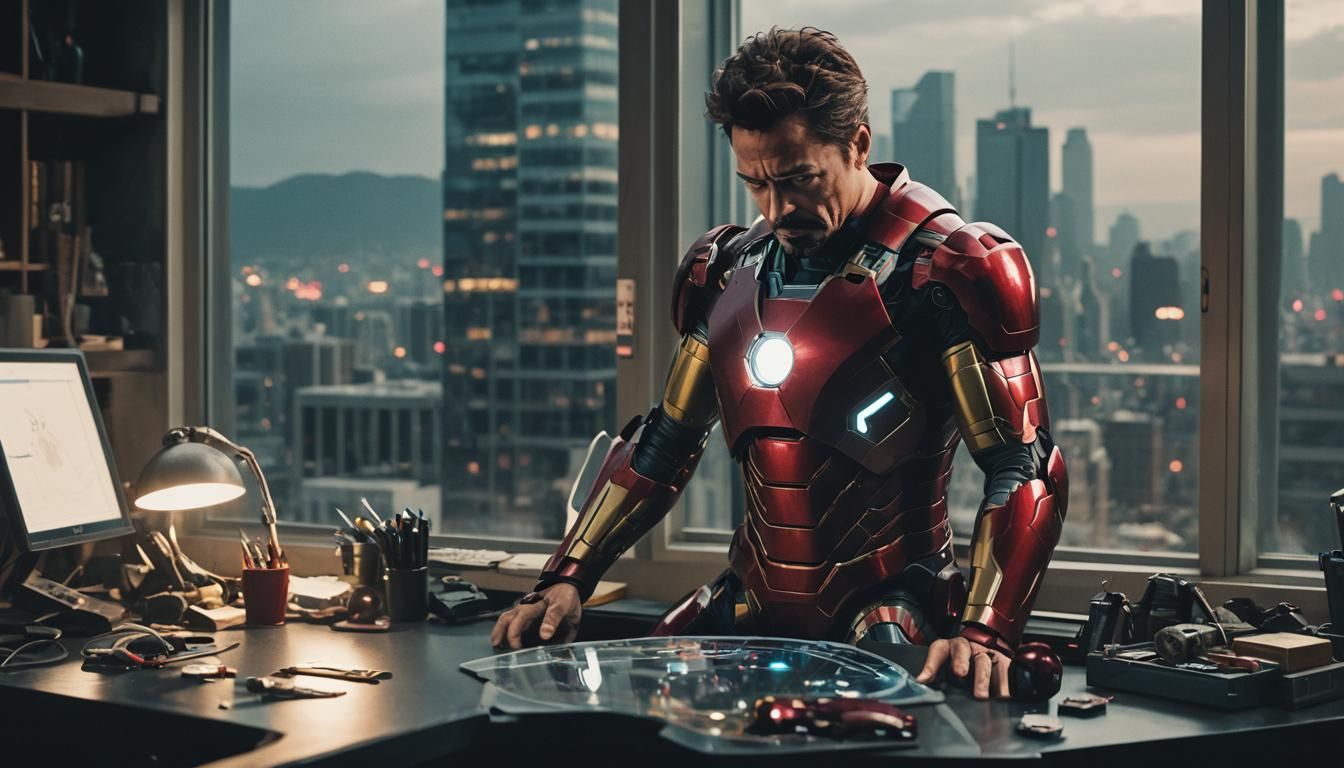 Iron Man Workstation: Cinematic City View